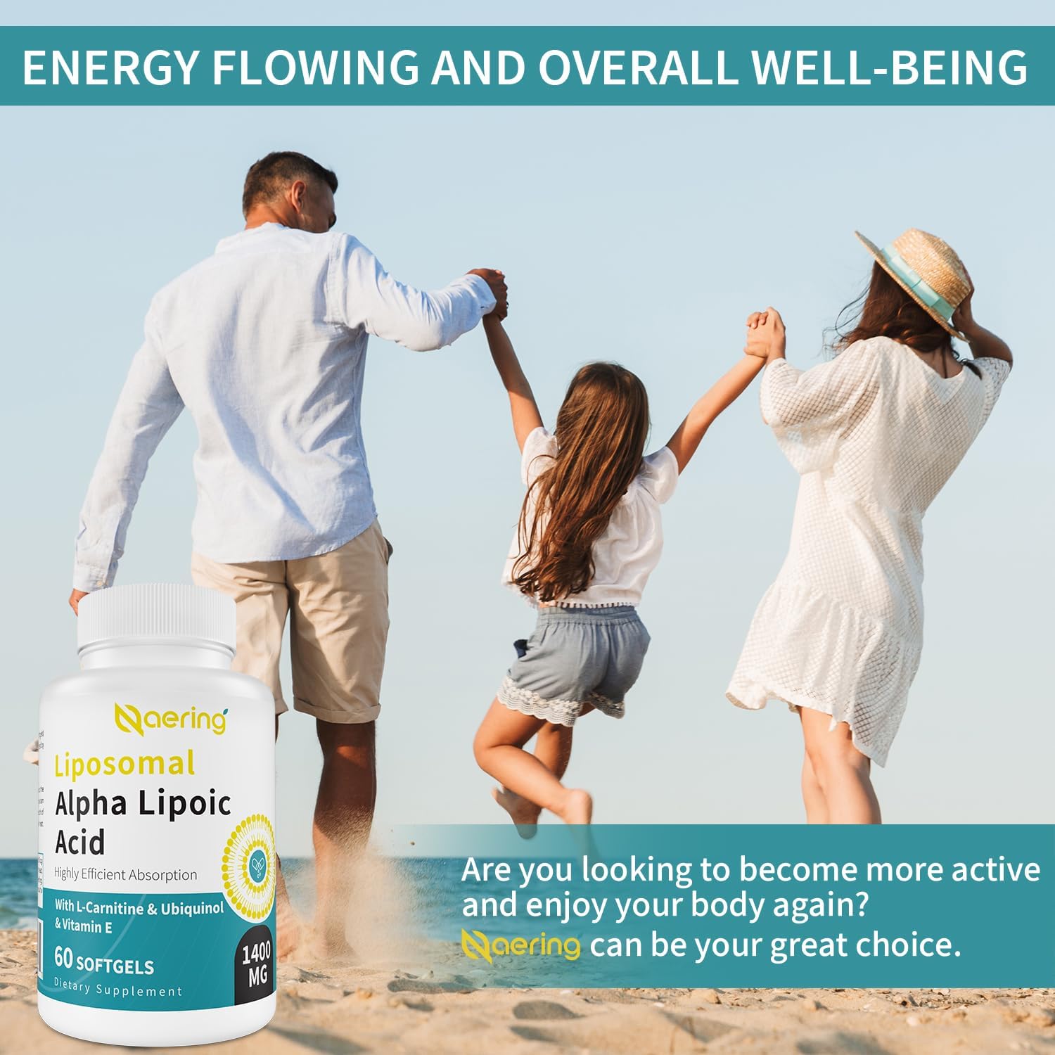 High Strength Liposomal Alpha Lipoic Acid Softgels with L-Carnitine, Ubiquinol, and Vitamin E for Antioxidants and Energy - 120 Softgels
