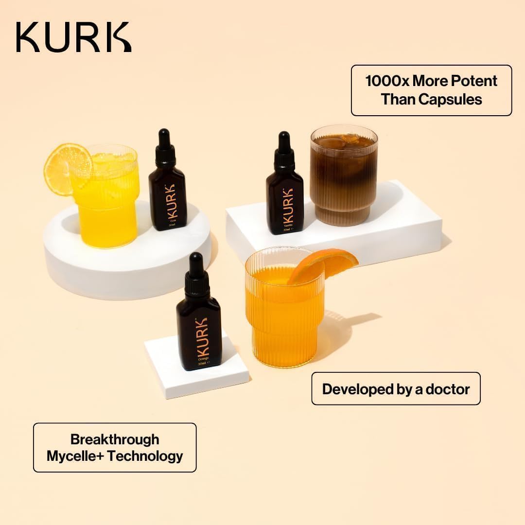 High Strength Liquid Curcumin Oil from Turmeric | Advanced Absorption Technology | Orange Flavor | 1 Fl Oz (30ml)