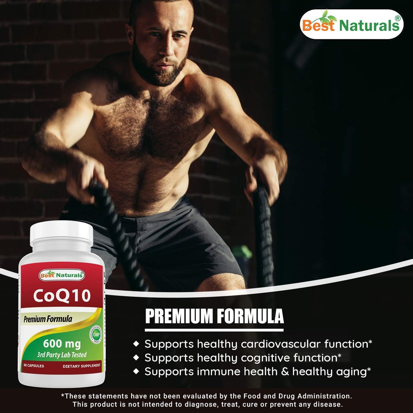 High Strength Magnesium Chloride 520 mg & CoQ10 600 mg Supplement for Energy and Heart Health