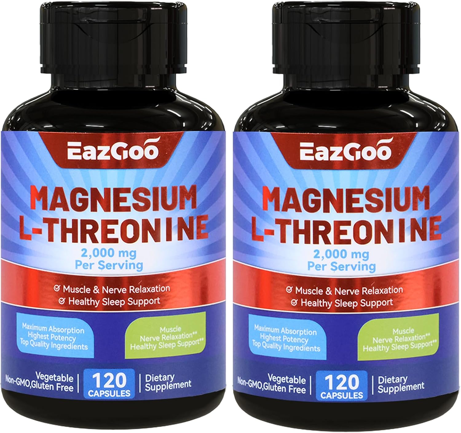 High Strength Magnesium L-Threonine Supplement - 2000mg, 240 Capsules by EAZGOO