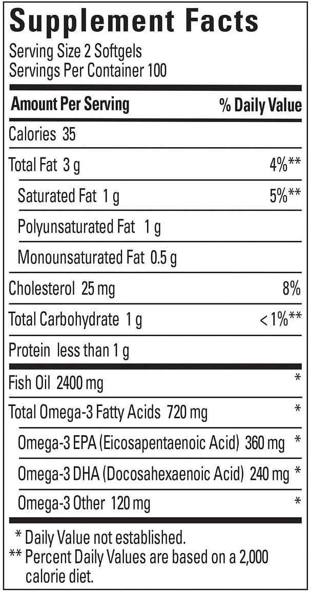 High Strength Nature Made Fish Oil Supplement with 360 Mg Omega-3 Fatty Acids - 200 Liquid Softgels