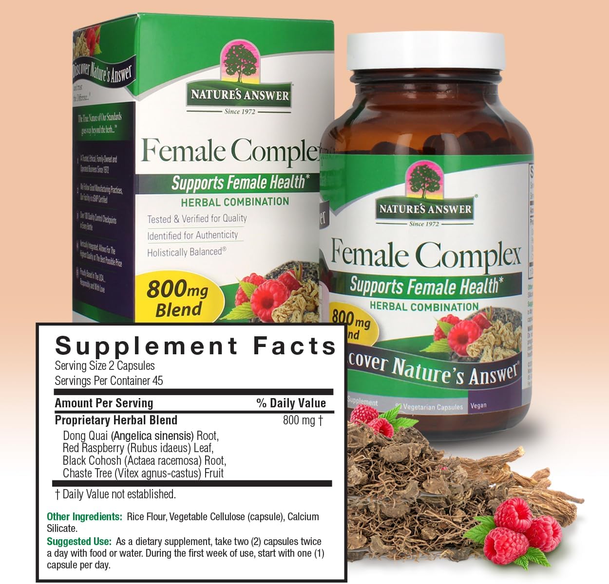 High Strength Nature's Answer Female Complex Dietary Supplement - 90 Capsules, Vegetarian & Vegan Friendly