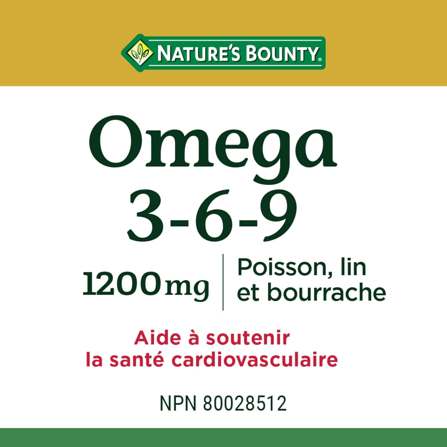 High Strength Nature's Bounty Omega 3-6-9 Softgels - 1200mg, 200 Count