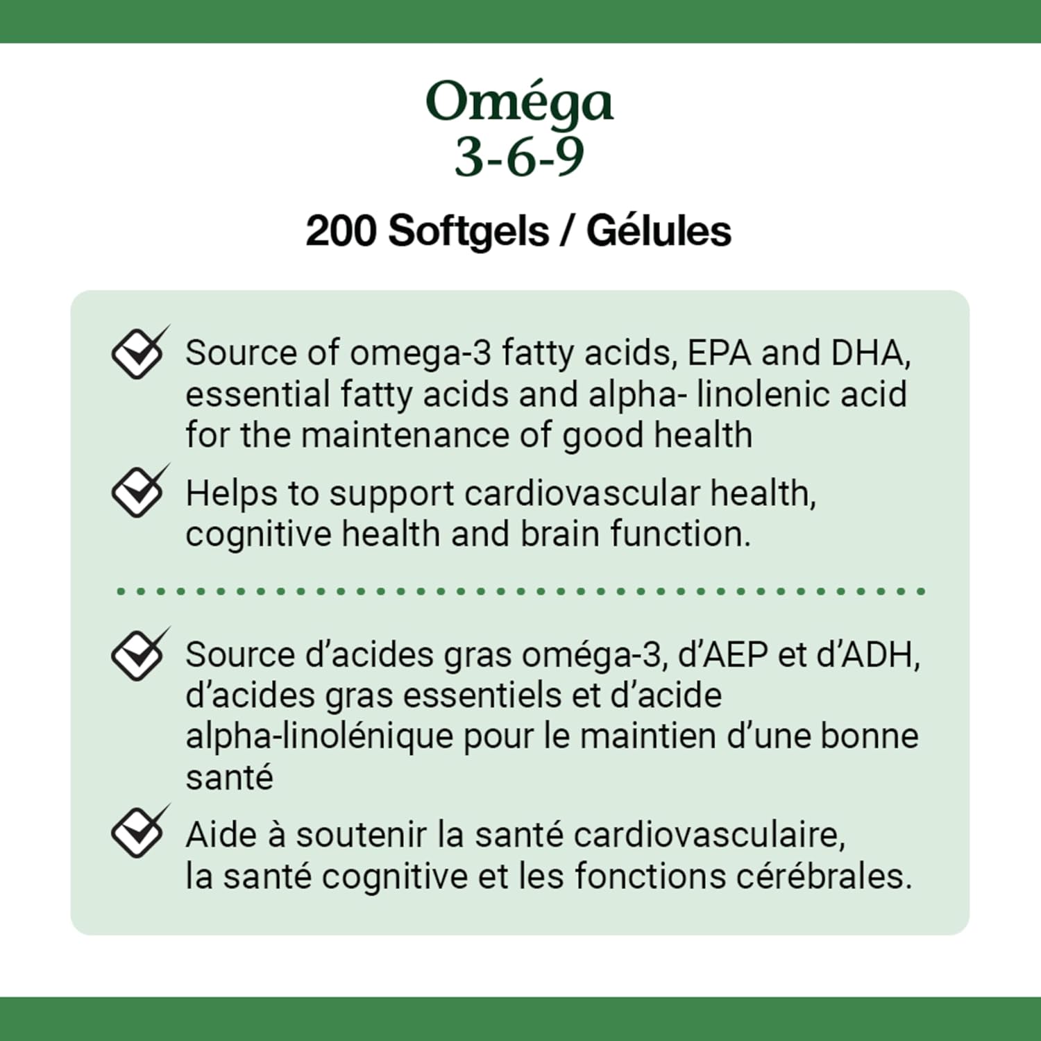 High Strength Nature's Bounty Omega 3-6-9 Softgels - 1200mg, 200 Count