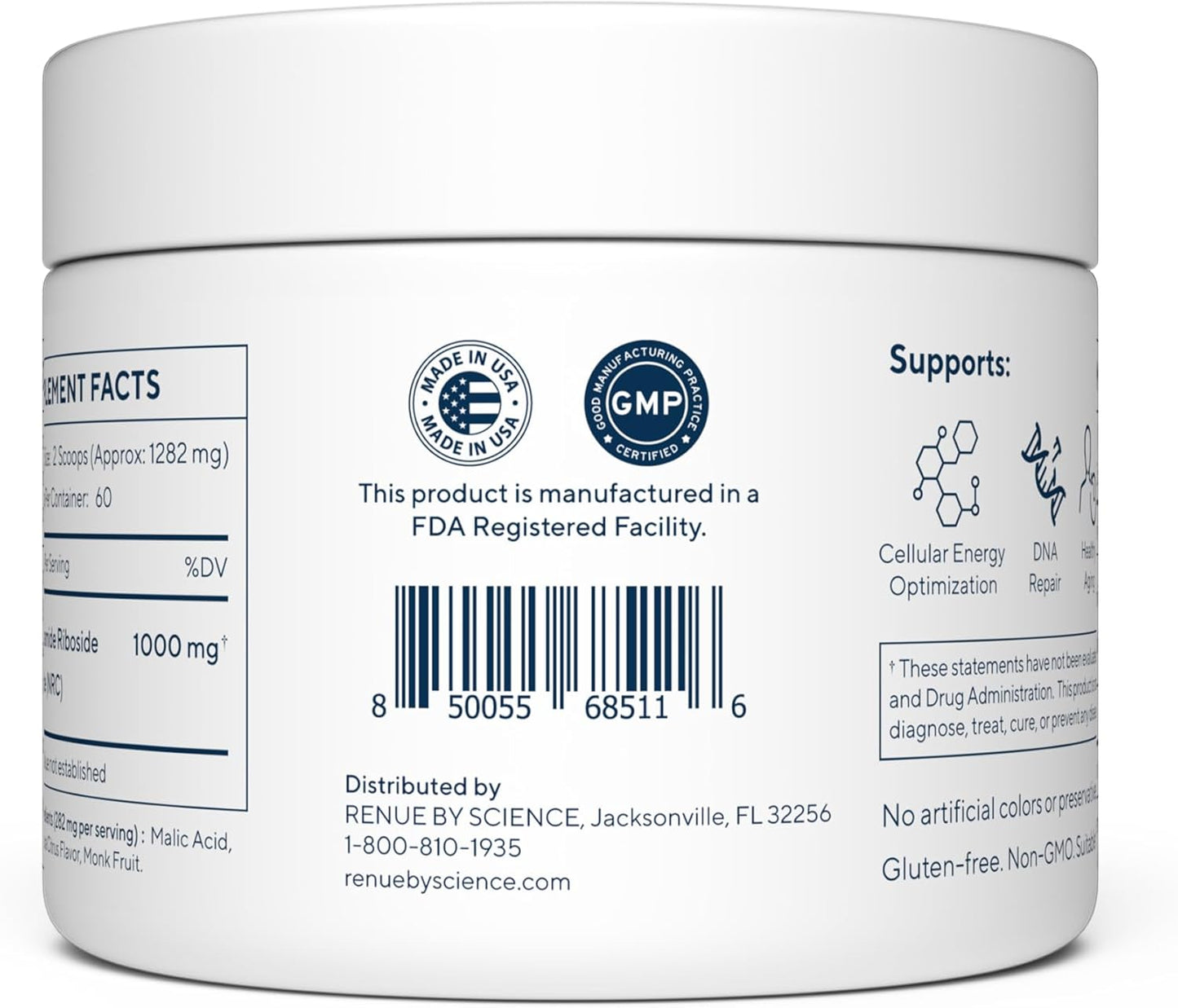 High Strength Nicotinamide Riboside Powder | 1000mg NR NAD Sublingual Citrus Flavor | USA-Made & Third-Party Tested | 60 Servings