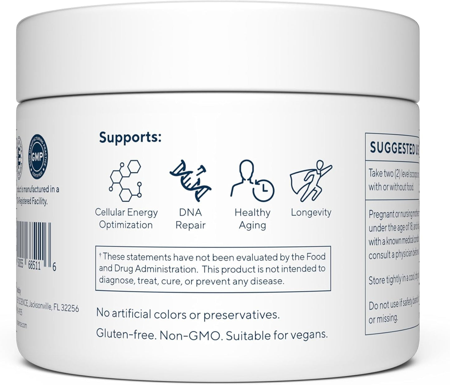 High Strength Nicotinamide Riboside Powder | 1000mg NR NAD Sublingual Citrus Flavor | USA-Made & Third-Party Tested | 60 Servings