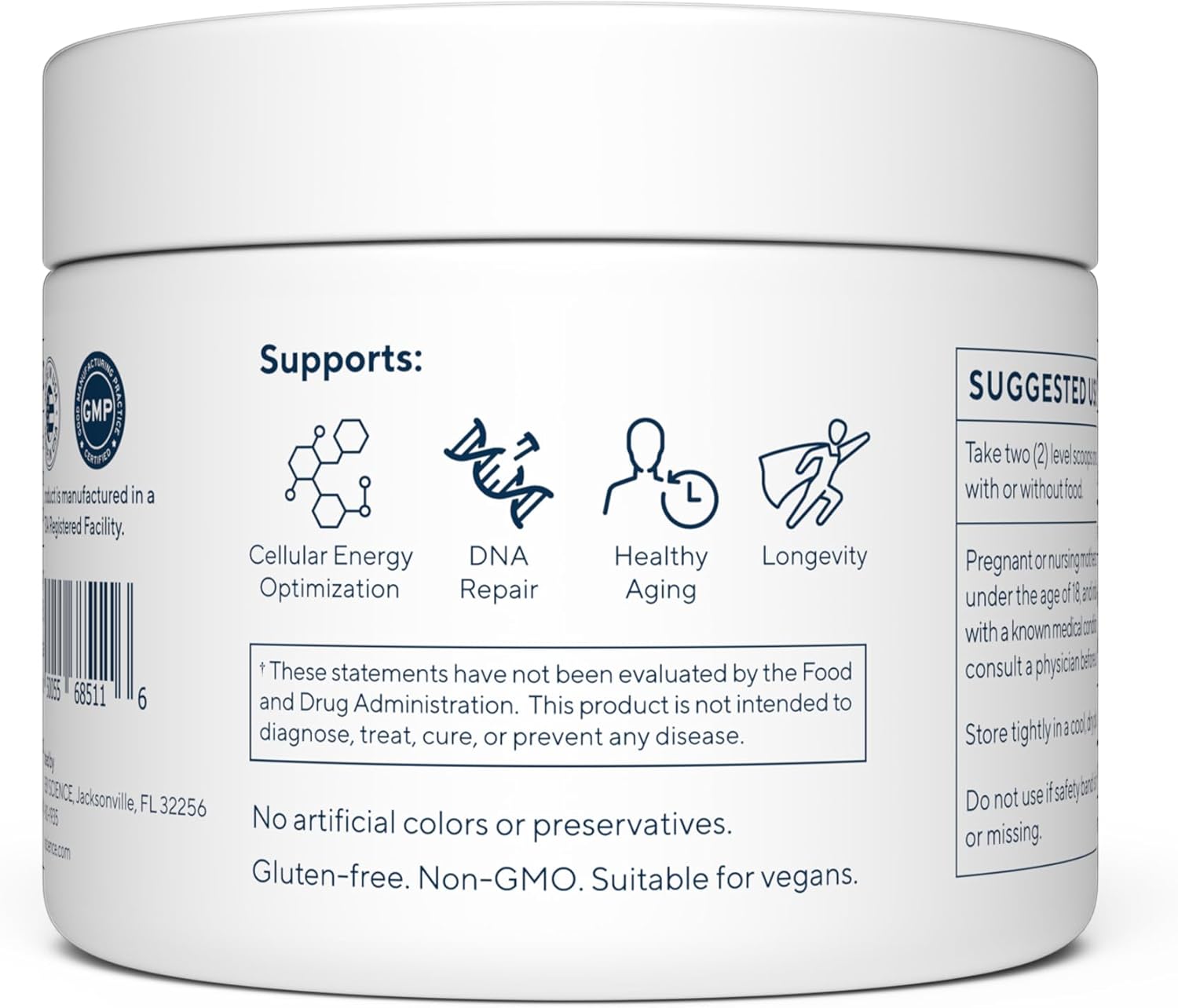 High Strength Nicotinamide Riboside Powder | 1000mg NR NAD Sublingual Citrus Flavor | USA-Made & Third-Party Tested | 60 Servings