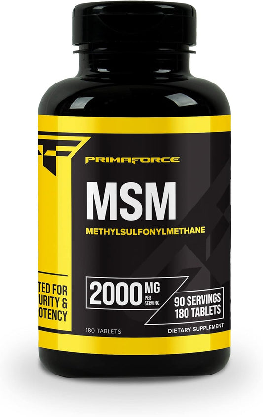 High Strength Primaforce MSM Tablets - 2000mg, 180 Tablets, 90 Servings
