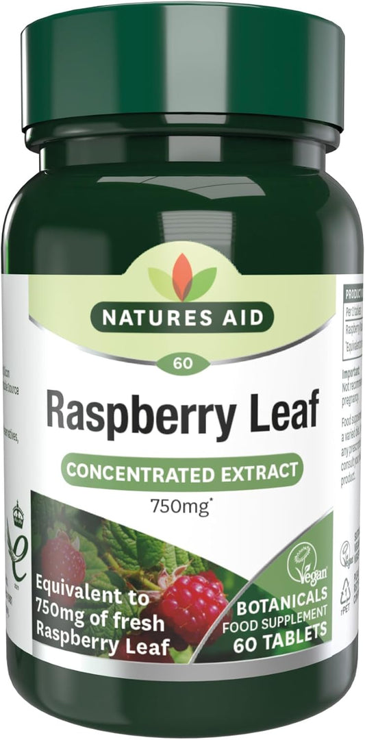 High Strength Raspberry Leaf Tablets 750Mg - 60 Count by Natures Aid