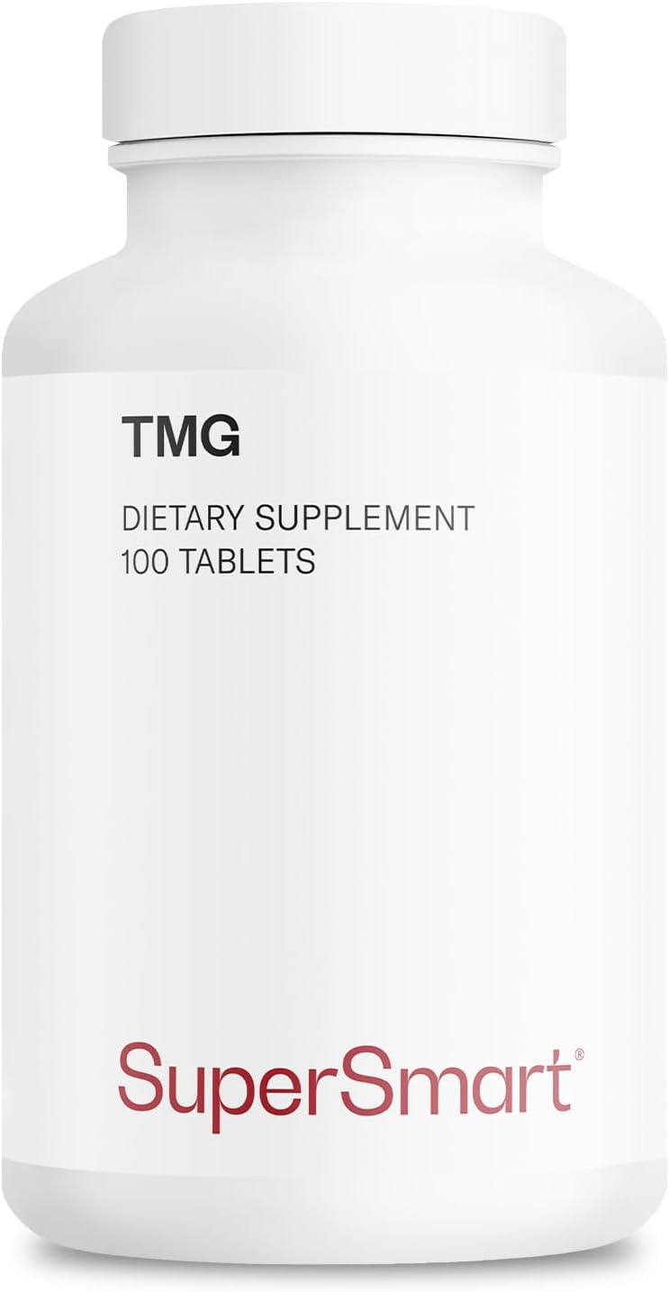 High Strength Supersmart TMG Trimethylglycine Betaine Anhydrous Supplement - 2250mg Daily - Non-GMO & Gluten Free - 100 Tablets