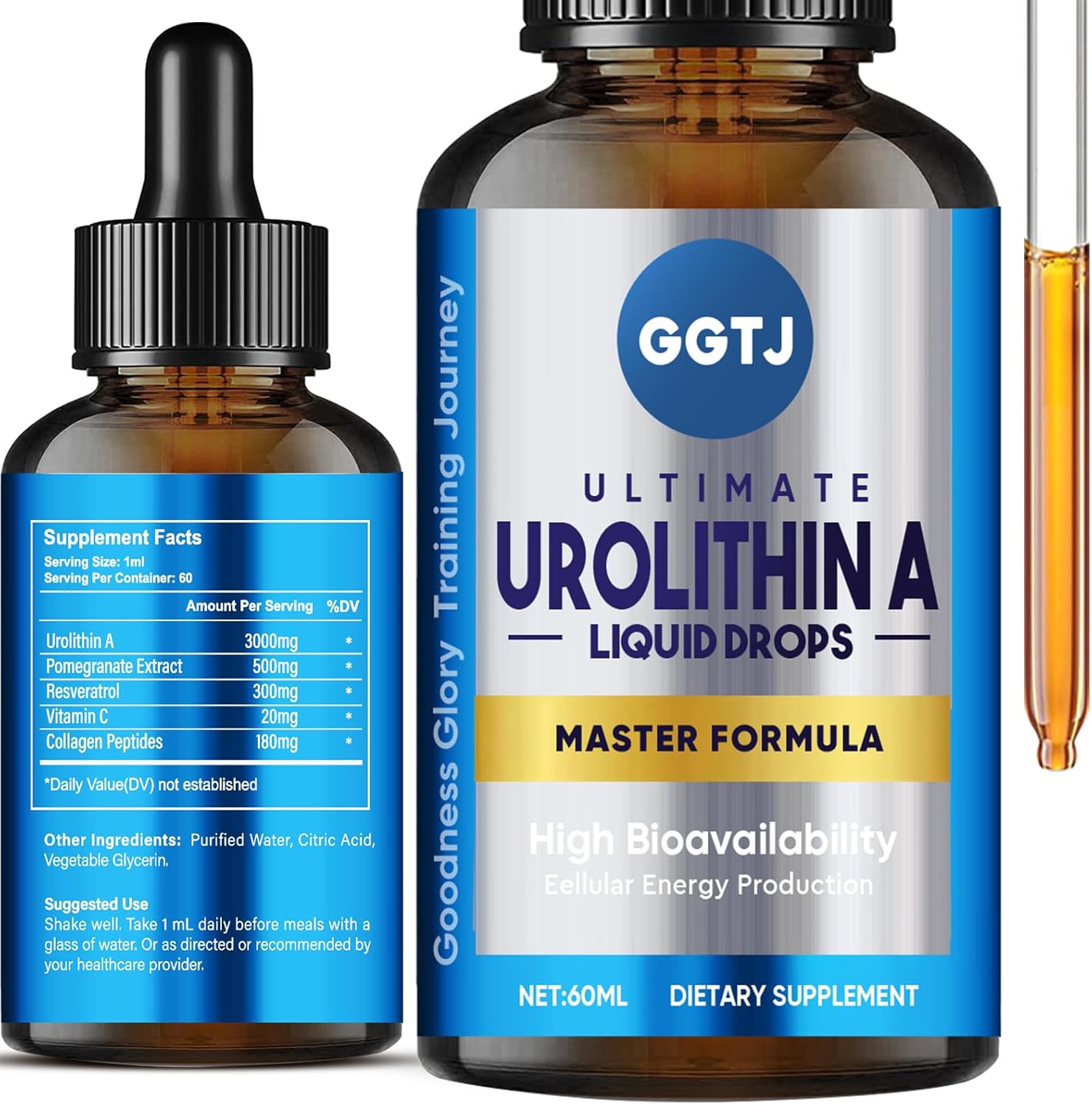 High Strength Urolithin A Supplement with Pomegranate Extract - 3000mg, Antioxidants for Healthy Aging & Mitochondrial Support