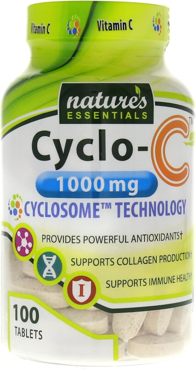 High Strength Vitamin C Supplement with Cyclo-C 1000mg | Enhanced with Bioflavonoids and Cyclodextrin | Liposomal Delivery for Maximum Absorption | Non-GMO, Gluten Free, Vegetarian | 200 Tablets