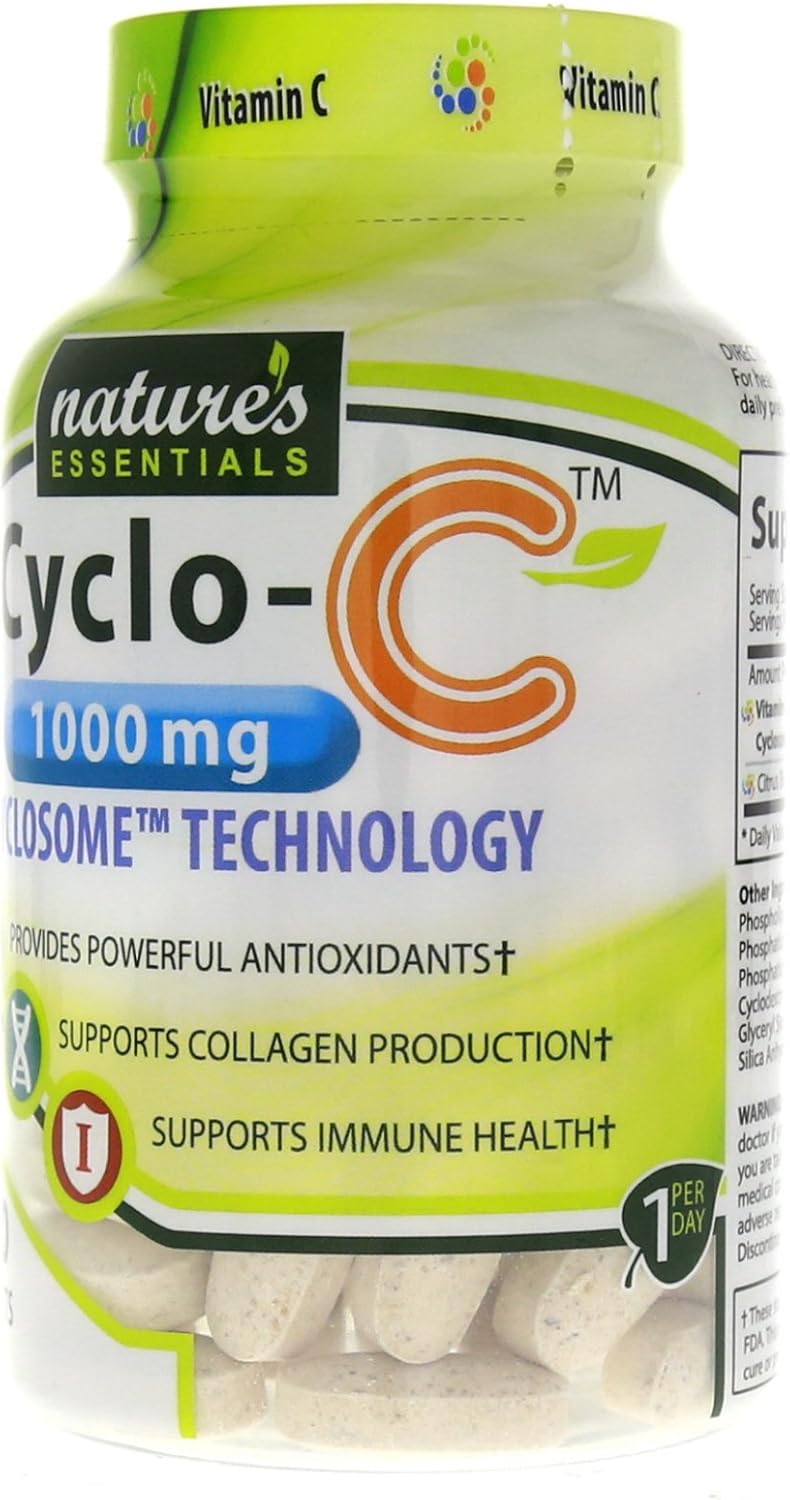 High Strength Vitamin C Supplement with Cyclo-C 1000mg | Enhanced with Bioflavonoids and Cyclodextrin | Liposomal Delivery for Maximum Absorption | Non-GMO, Gluten Free, Vegetarian | 200 Tablets