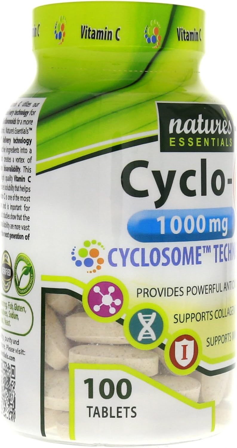 High Strength Vitamin C Supplement with Cyclo-C 1000mg | Enhanced with Bioflavonoids and Cyclodextrin | Liposomal Delivery for Maximum Absorption | Non-GMO, Gluten Free, Vegetarian | 200 Tablets