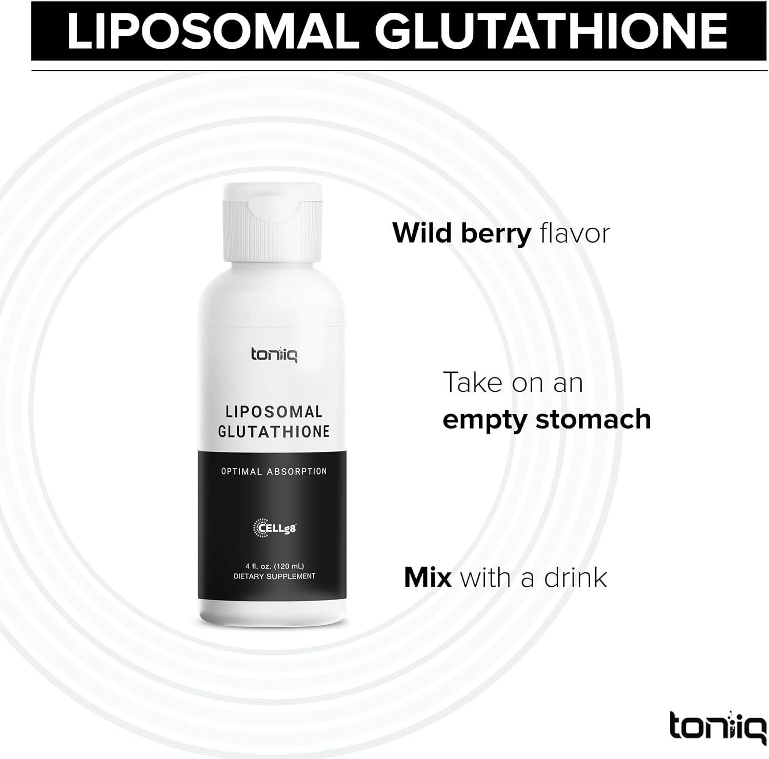 High Strength Wild Berry Flavored Liposomal Glutathione Liquid - 4 fl oz - Lab Tested for Enhanced Absorption - Third-Party Tested for Quality