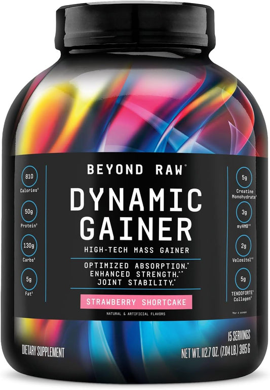 High-Tech Mass Gainer for Enhanced Strength & Joint Stability - Strawberry Shortcake Flavor - 15 Servings