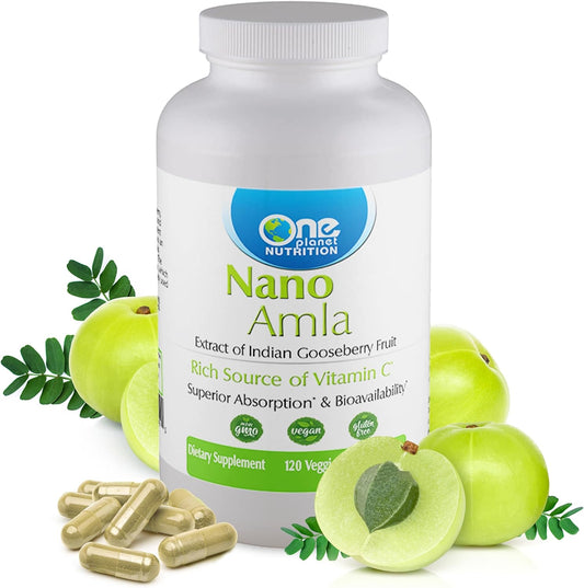 High Vitamin C Amla Fruit Extract Capsules for Immune Support - 120 Servings