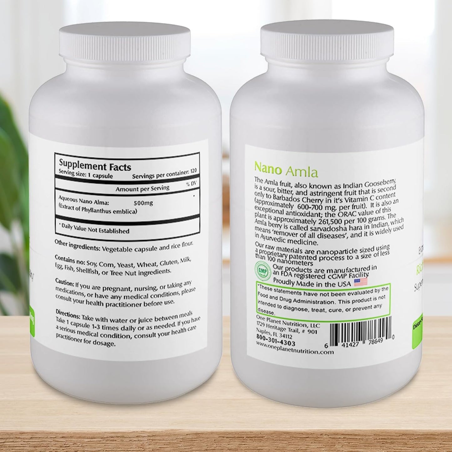 High Vitamin C Amla Fruit Extract Capsules for Immune Support - 120 Servings