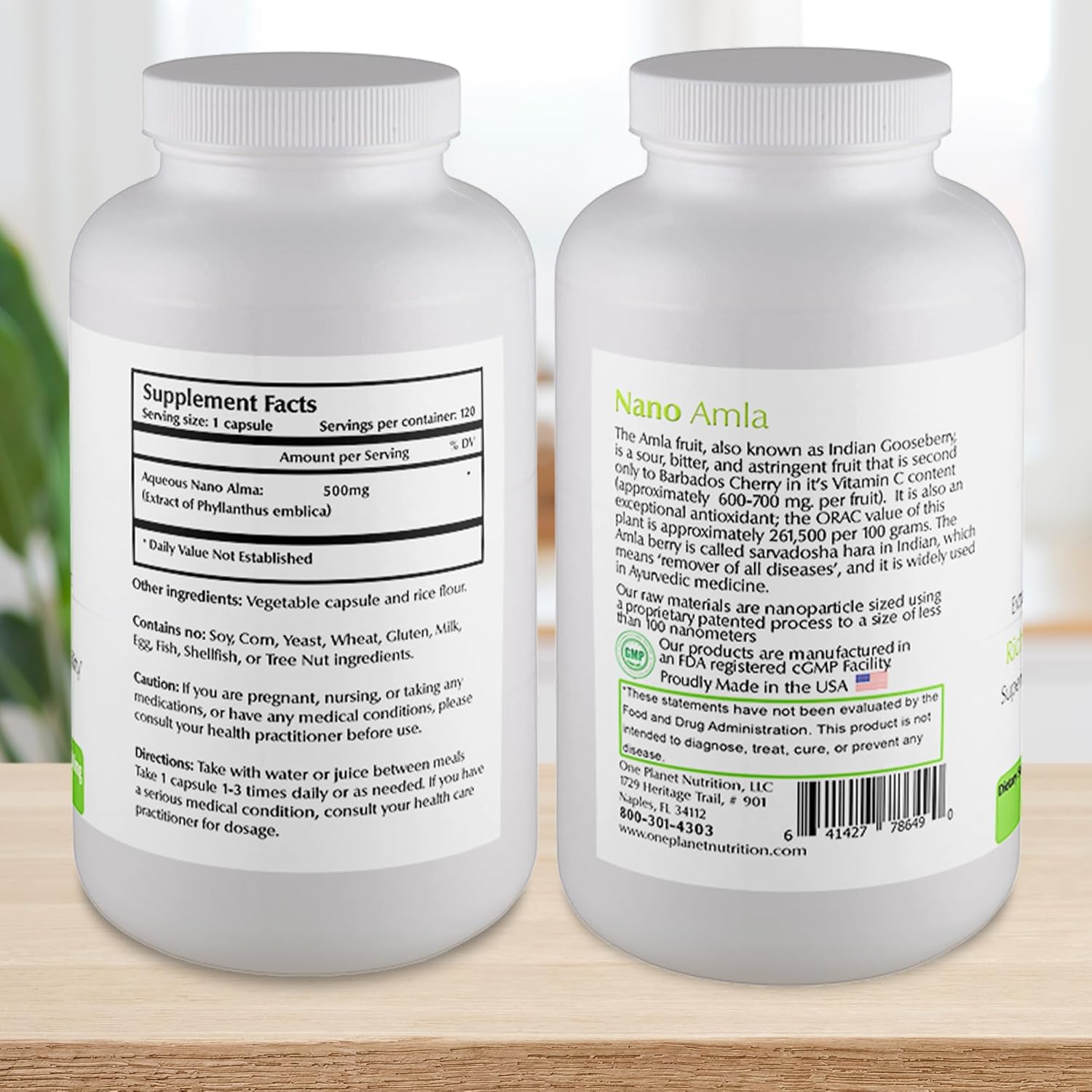 High Vitamin C Amla Fruit Extract Capsules for Immune Support - 120 Servings