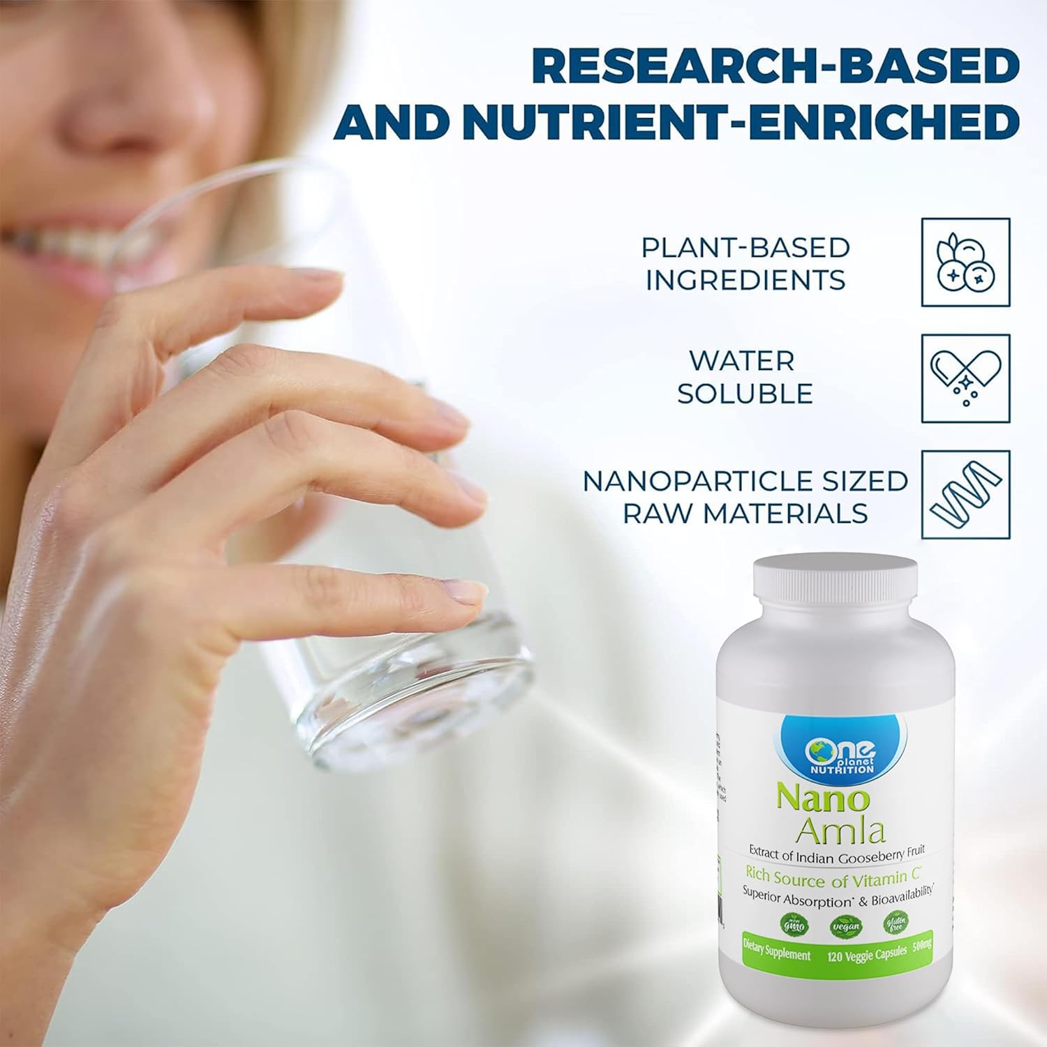 High Vitamin C Amla Fruit Extract Capsules for Immune Support - 120 Servings