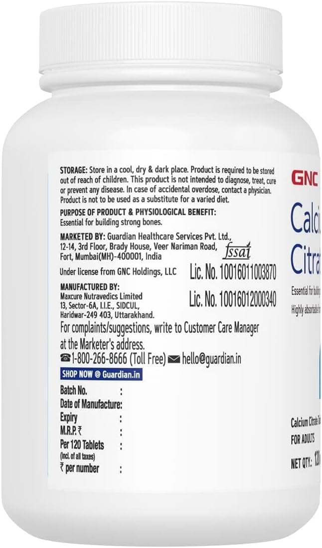 Highly Absorbable Calcium Supplement | Enhances Bone Density & Strength | Fights Age-Related & Postmenopausal Bone Loss | Supports Muscle Health | 120 Tablets