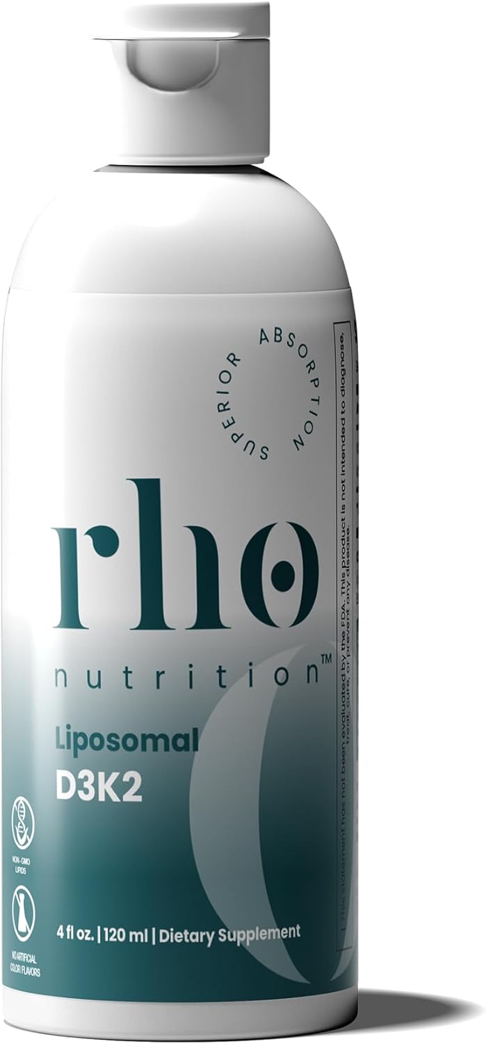 Highly Absorbable Liposomal D3K2 Liquid Vitamin Supplement for Immune Support, Bone Health, and Heart Health