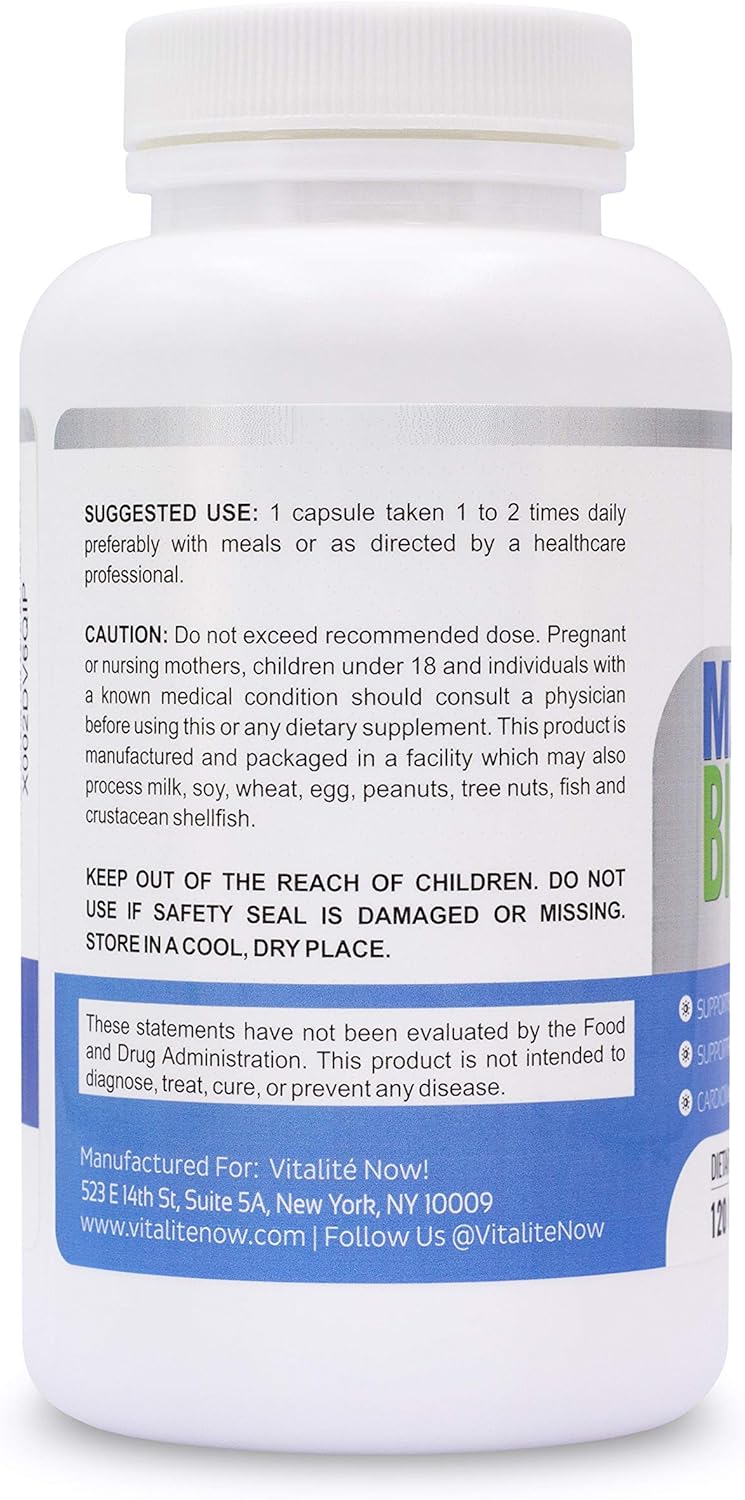 Highly Absorbable Magnesium Bisglycinate 200mg - 100% Chelated for Maximum Bioavailability - Non-Laxative Formula for Sleep, Energy, Cramps - Non-GMO - Vitalité Now!