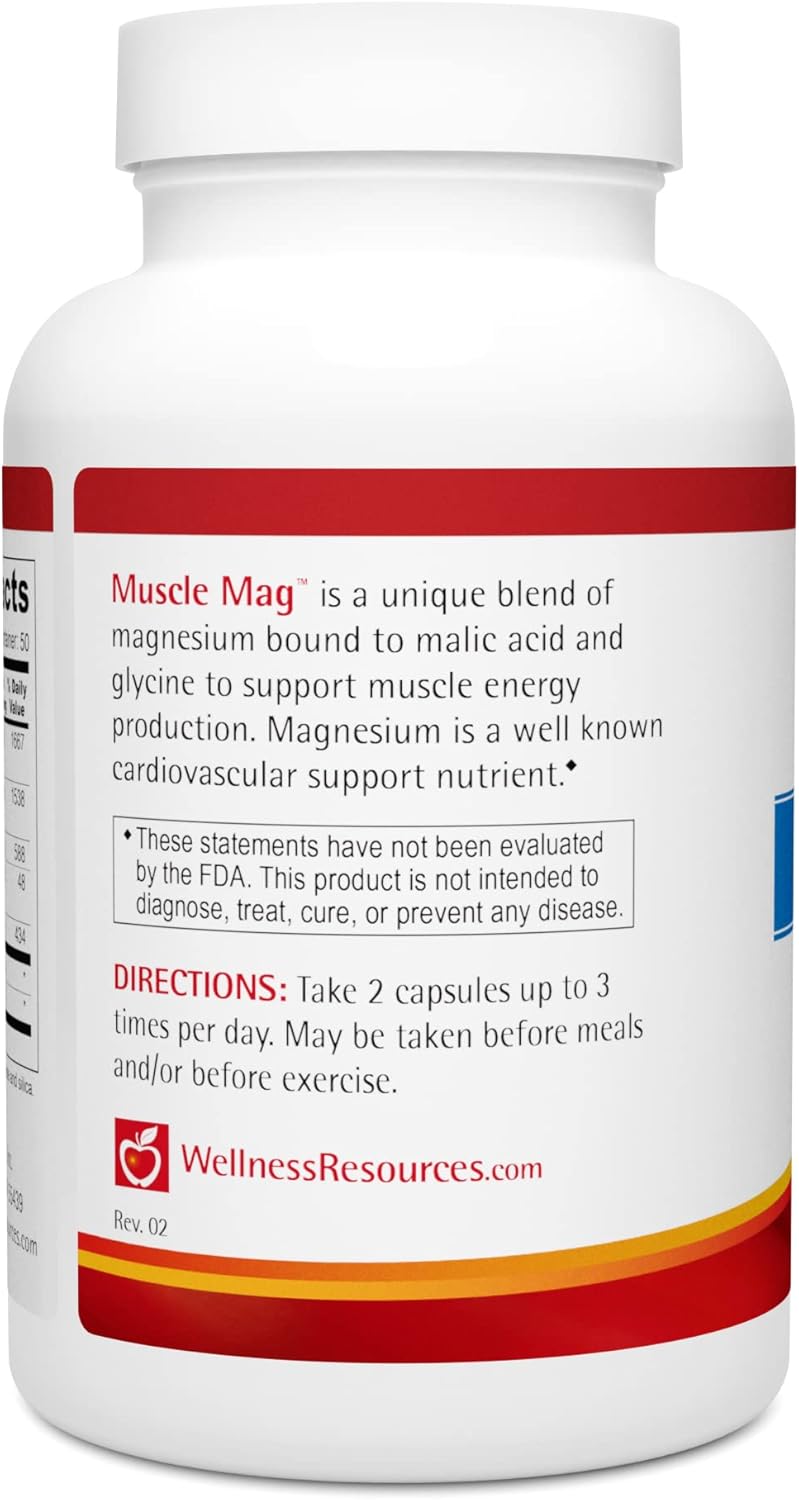 Highly Absorbable Magnesium Formula for Muscle Health - Magnesium Malate & Glycinate (100 Capsules)