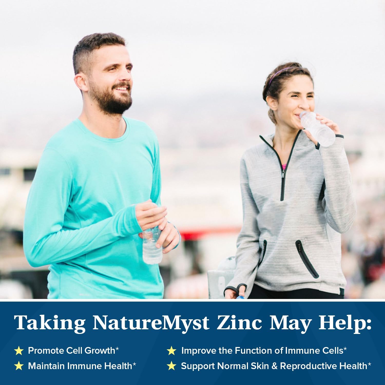 Highly Absorbable NatureMyst Zinc Supplement with 50mg Elemental Zinc for Immune, Cell, and Skin Health - 90 Vegan Capsules