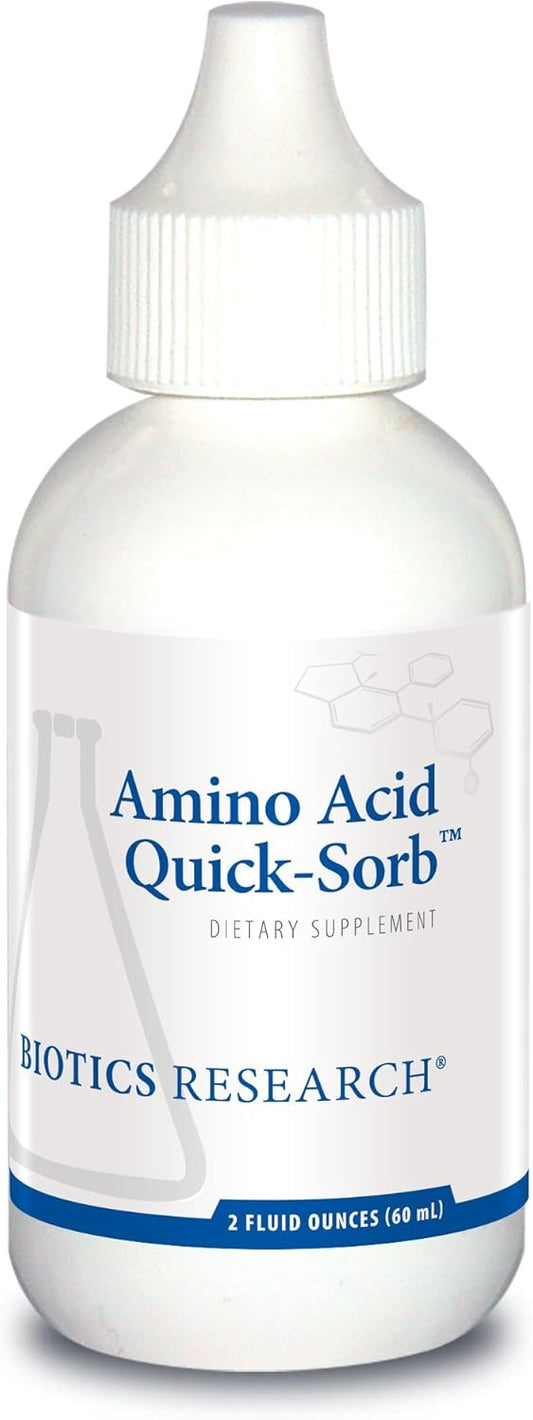 Highly Absorbed Amino Acid Quick Sorb Liquid Formula with Glycine, L Alanine, L Arginine HCl, and More - 2 Fluid Ounces