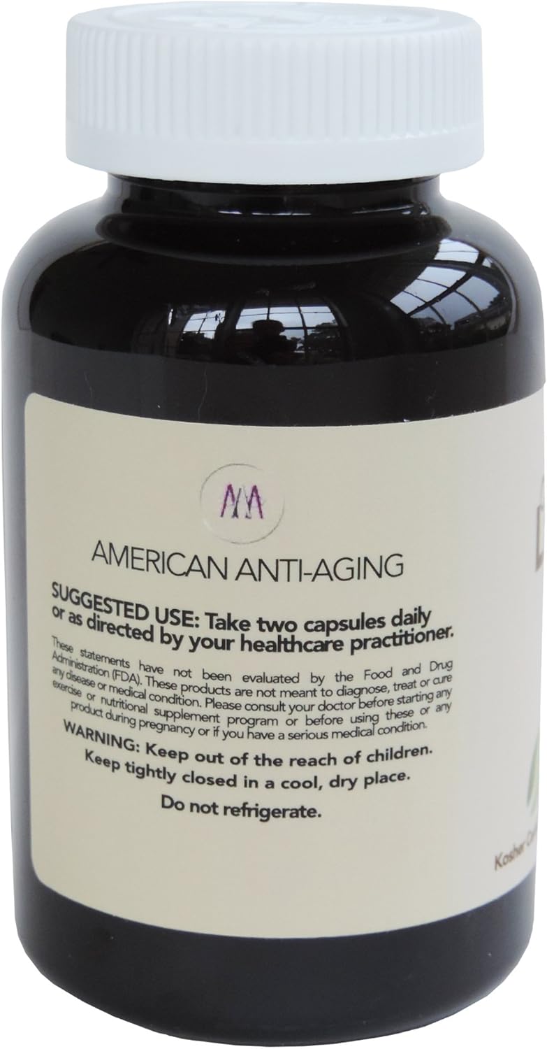 Highly Bioavailable American Anti Aging Magnesium Lactate Capsules - 500mg per Serving, 120 Vegetarian Capsules - Gluten Free - Doctor Formulated - Made in USA
