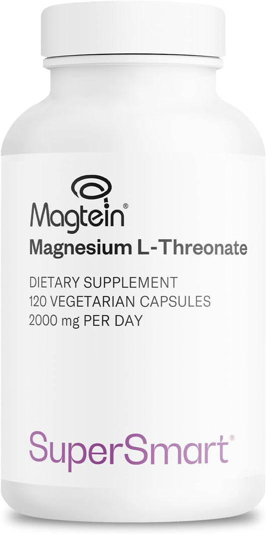 Highly Bioavailable Magnesium Threonate Supplement - 2000mg Daily Dose - Patented Magtein Formula for Brain Health - Non-GMO, Gluten Free - 120 Capsules