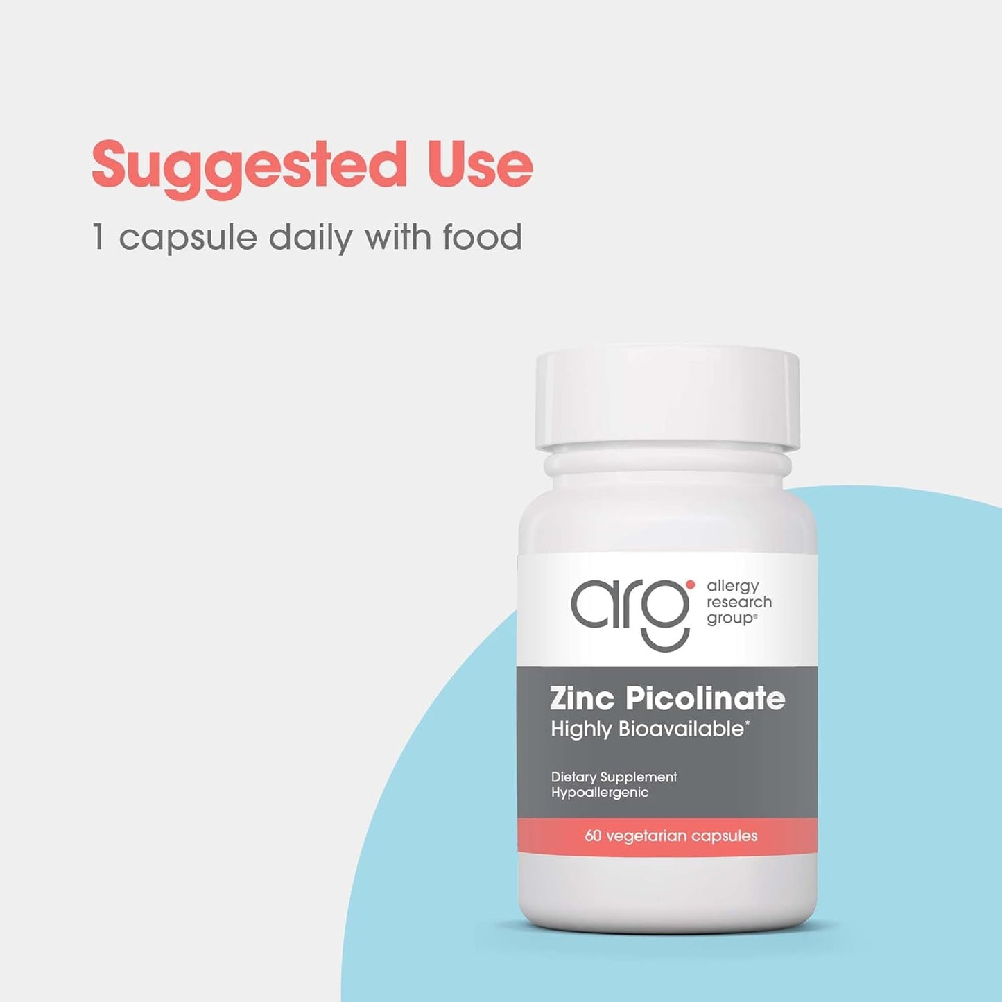 Highly Bioavailable Zinc Picolinate Supplement for Immune Health - 60 Vegetarian Capsules - Allergy Research Group