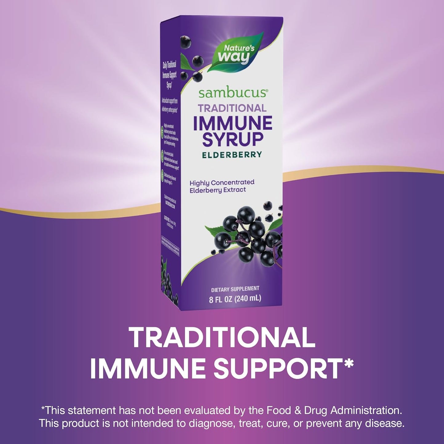 Highly Concentrated Black Elderberry Extract Immune Syrup - 8 Fl Oz