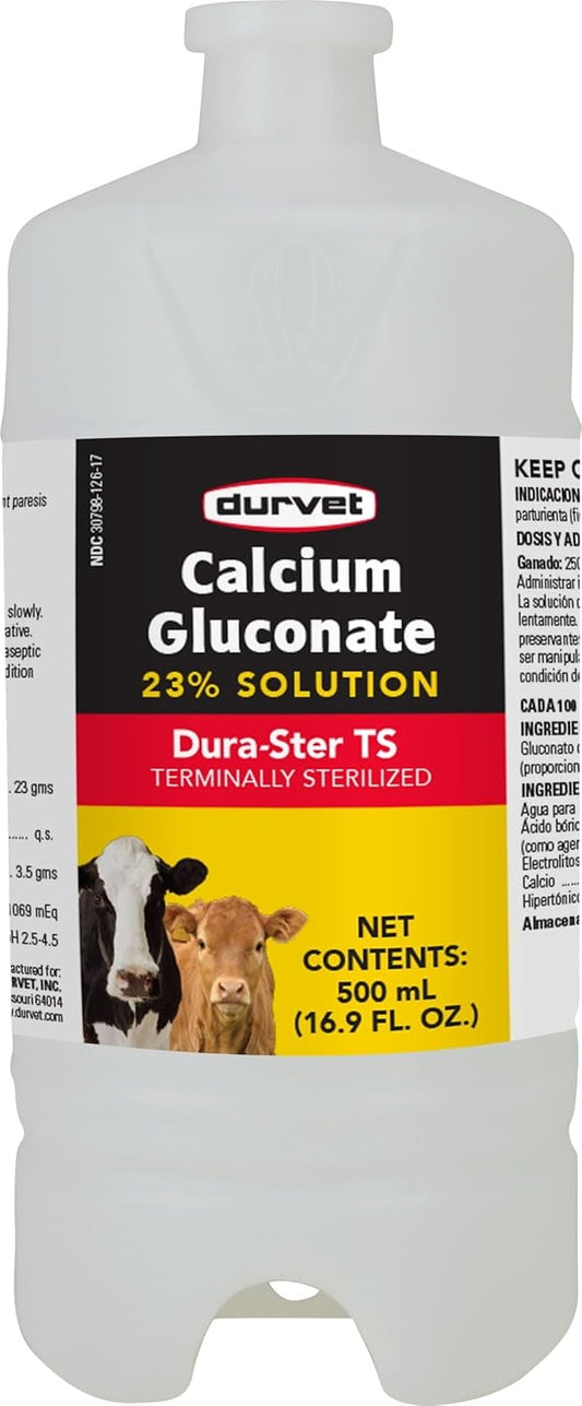 Highly Concentrated Durvet Calcium Gluconate Solution for Livestock Health