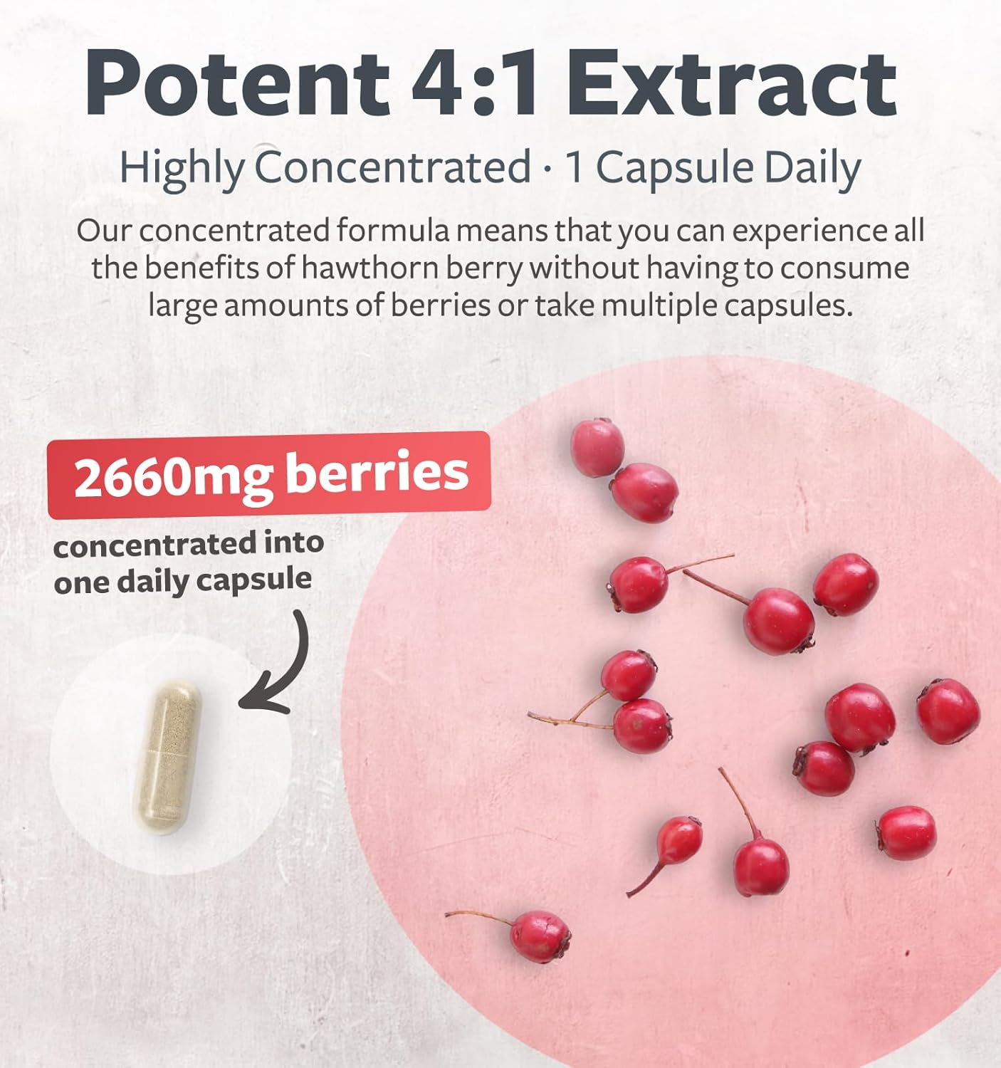 Highly Concentrated Hawthorn Berry Extract Capsules for Heart and Digestive Health - Vegan, Non-GMO, Gluten Free - 2 Month Supply of Potent Supplement by Healths Harmony