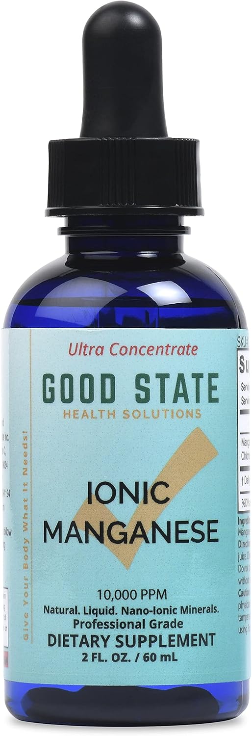 Highly Concentrated Liquid Ionic Manganese Supplement - 10 Drops = 5mg, 118 Servings - 2oz Bottle