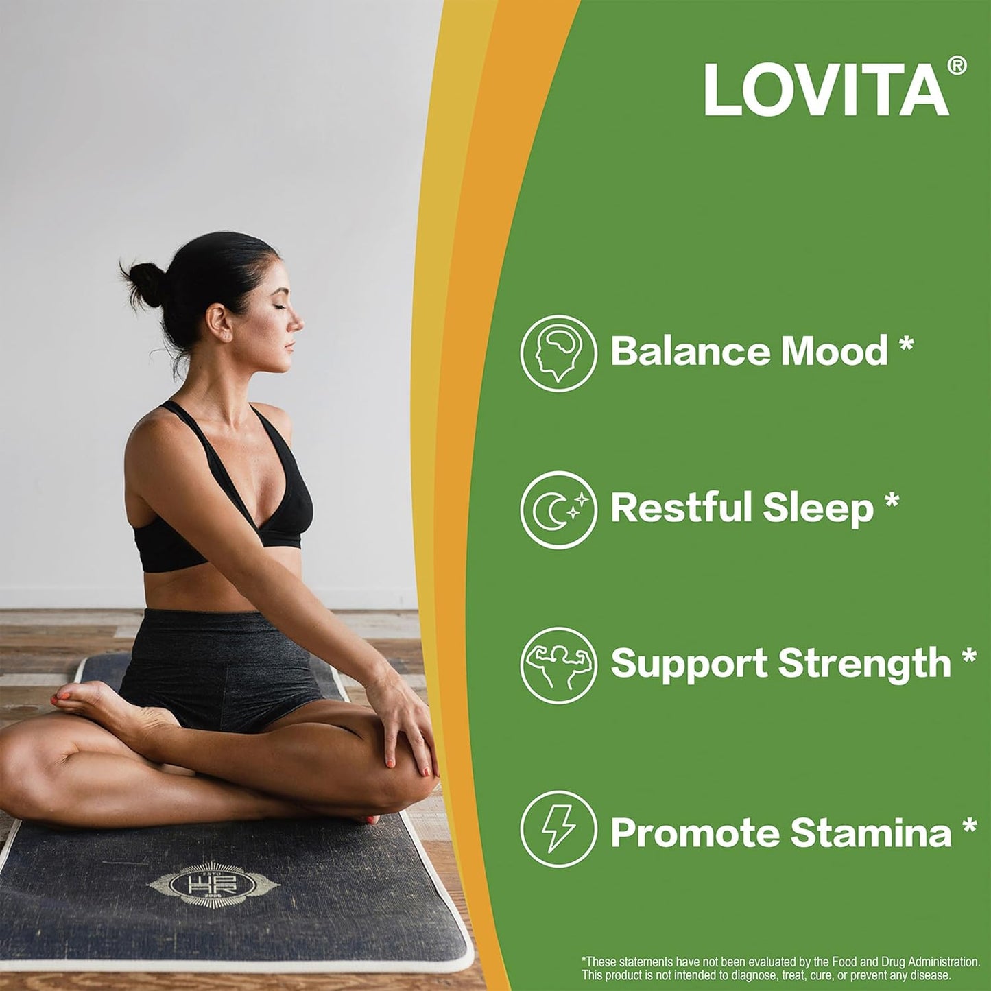 Highly Concentrated Lovita KSM-66 Ashwagandha Capsules for Stress Relief and Energy Support with 5% Withanolide and 95% Black Pepper Piperine - Vegan and Gluten Free