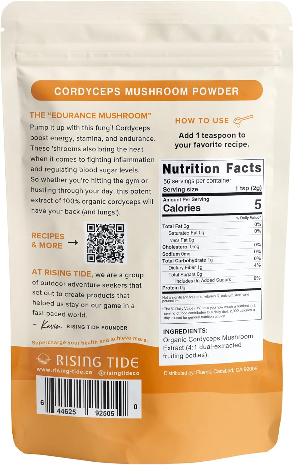 Highly Concentrated Organic Cordyceps Mushroom Powder for Energy, Stamina, and Athletic Performance - 4 OZ Vegan, Non-GMO