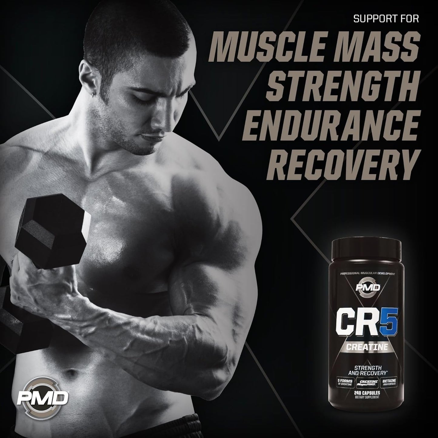 Highly Effective PMD CR5 Creatine Supplement for Muscle Growth and Strength Boost
