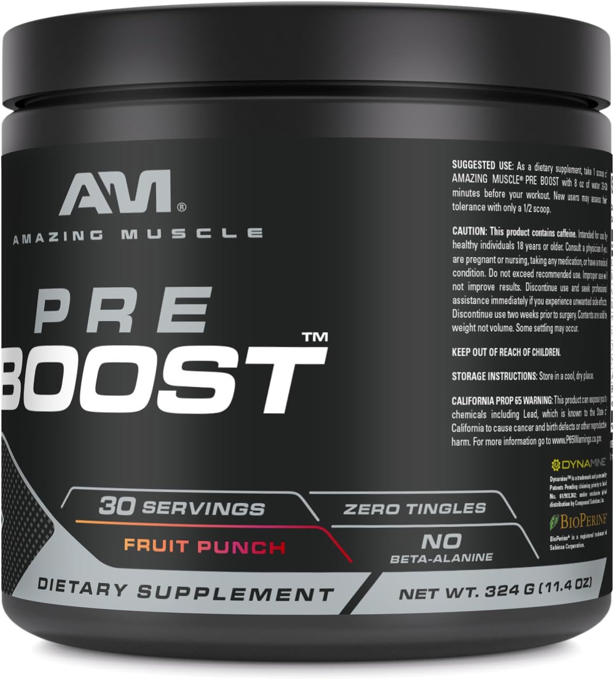 Highly Effective Pre-Workout Supplement | 30 Servings, 324g | Fruit Punch Flavor | Made in USA | Boost Your Muscles