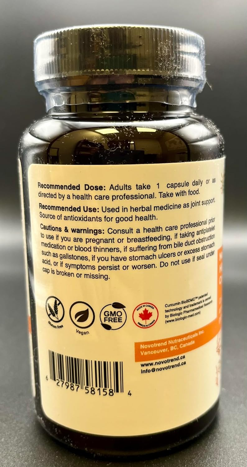 Highly Potent Next Generation BIOBDMC NovoCurcumin - 60 Capsules