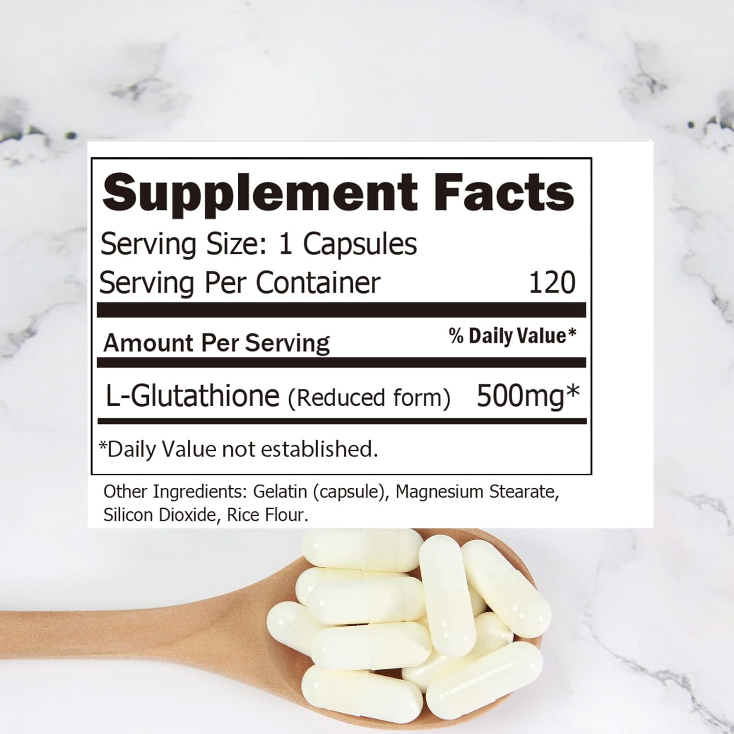 Highly Purified ECO-TASTE Glutathione Supplement - Reduced Form, 120 Capsules for Enhanced Absorption