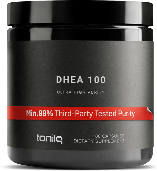 Highly Purified Micronized DHEA 100mg Supplement for Men and Women - Ultra Strength 99%+ Bioavailability - 180 Capsules