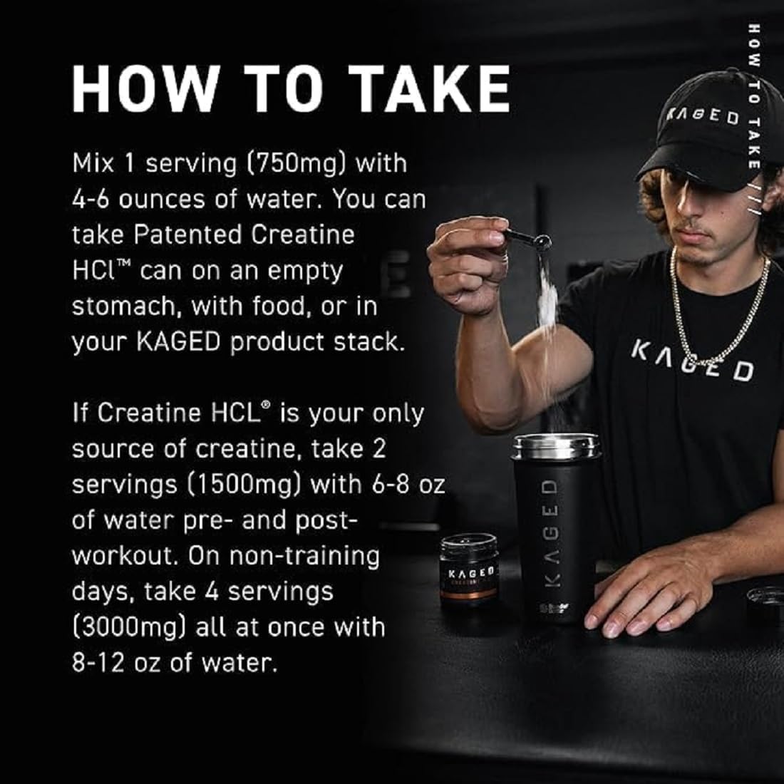 Highly Soluble Kaged Creatine HCl Capsules for Muscle Building & Recovery - Unflavored Powder Pills with Patented Formula, 75 Servings