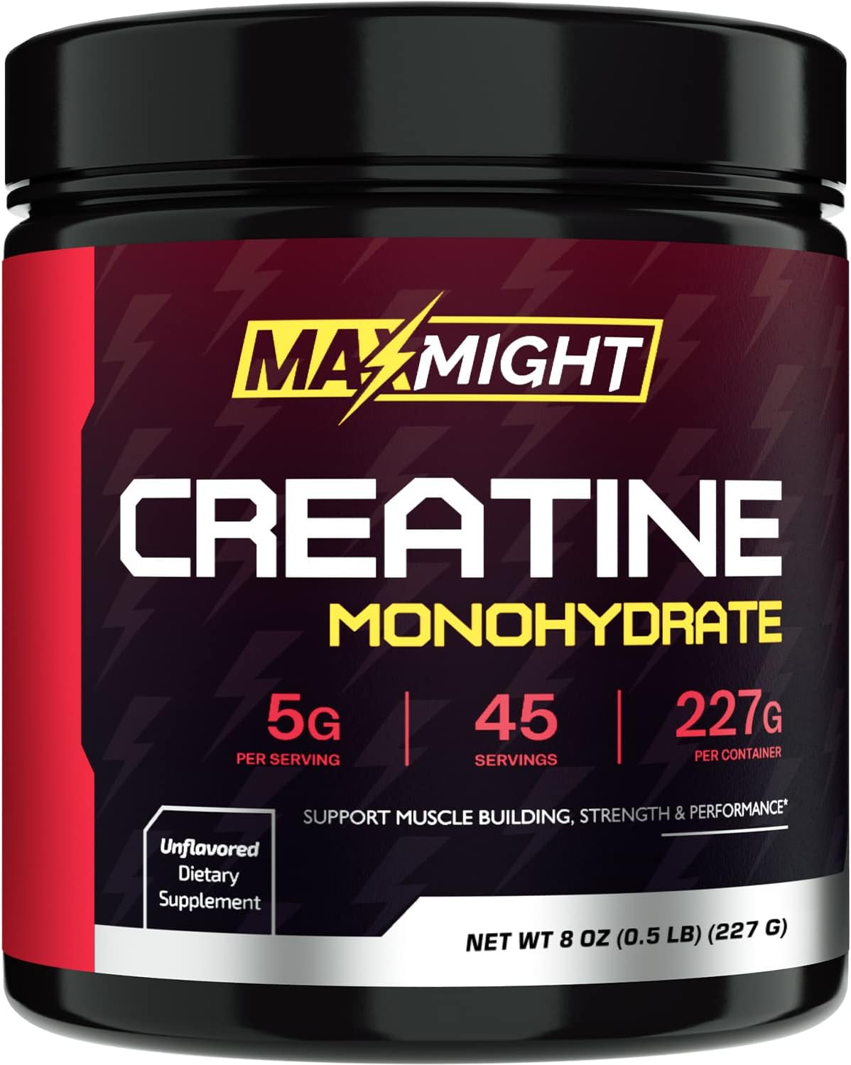 Highly Soluble Unflavored Creatine Monohydrate Powder for Muscle Building, 5g Per Serving, Micronized Formula for Enhanced Performance, 45 Servings for Men & Women