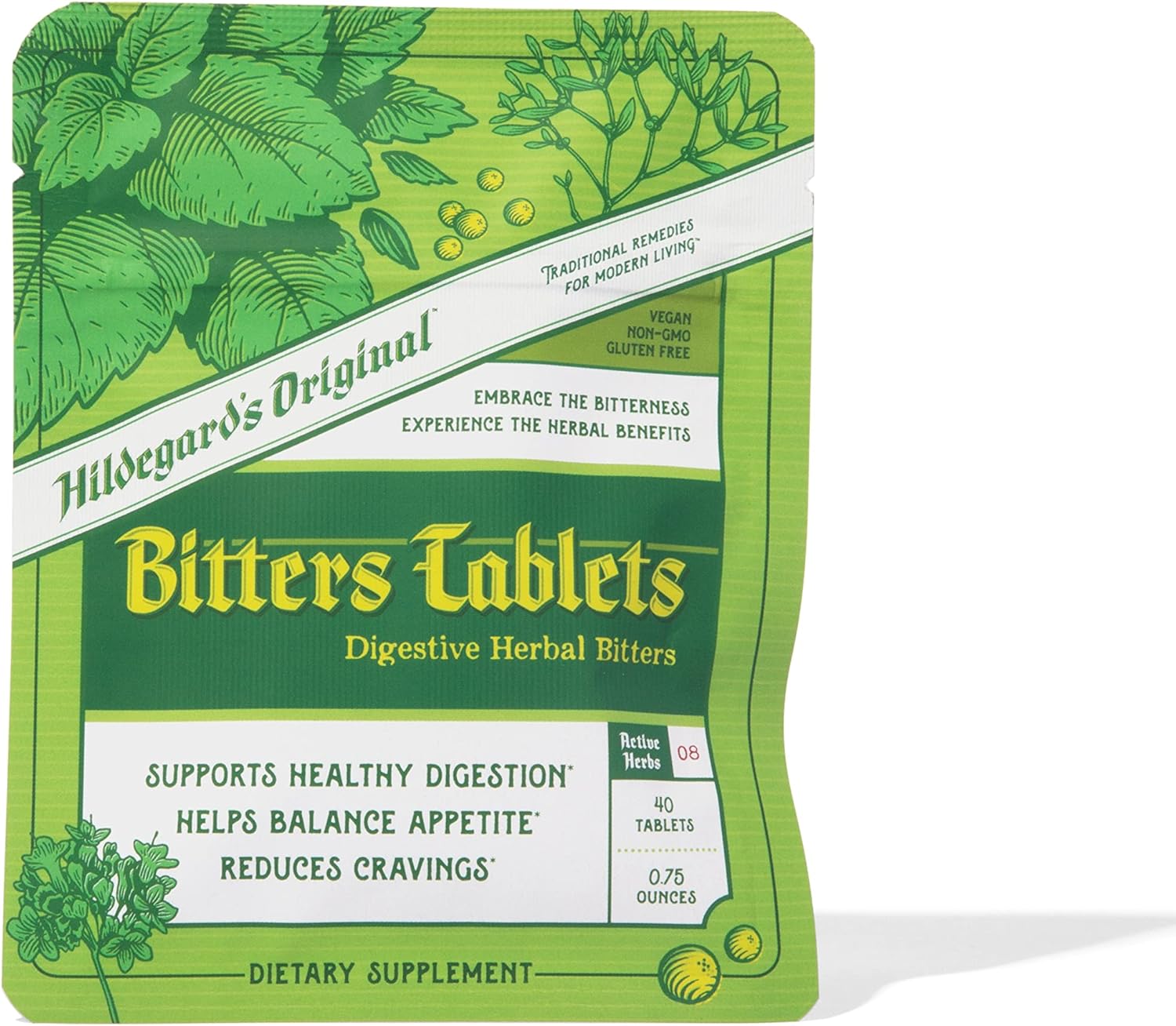 Hildegard's Original Bitters Tablets: Herbal Remedy for Fasting Support, Liver Cleanse, Heartburn Relief & Digestive Health