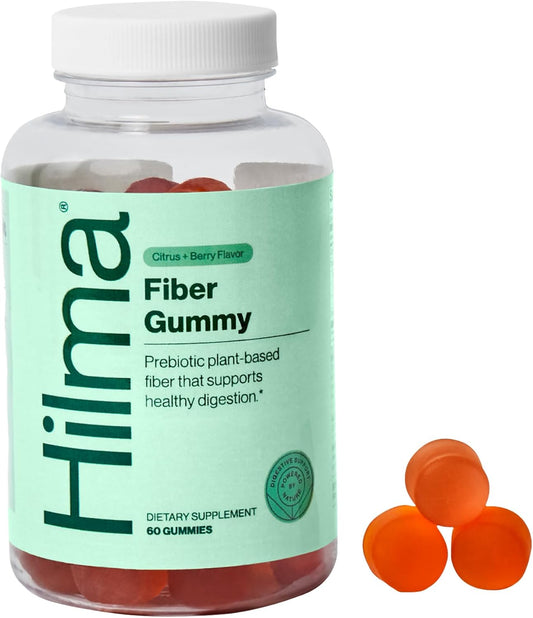 Hilma Prebiotic Fiber Gummies for Women - Daily Gut Health and Regularity Support - Citrus and Berry Flavor - FSA Eligible - 60 Count