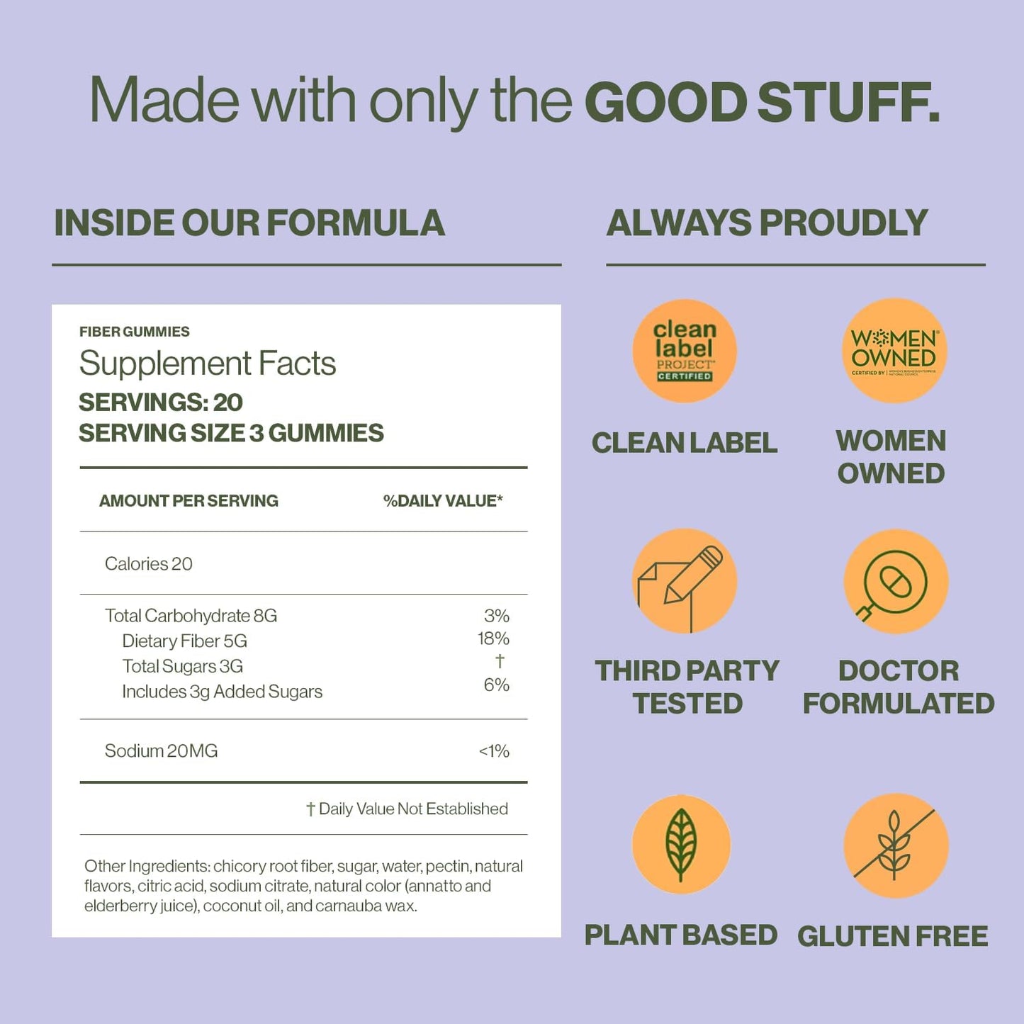 Hilma Prebiotic Fiber Gummies for Women - Daily Gut Health and Regularity Support - Citrus and Berry Flavor - FSA Eligible - 60 Count