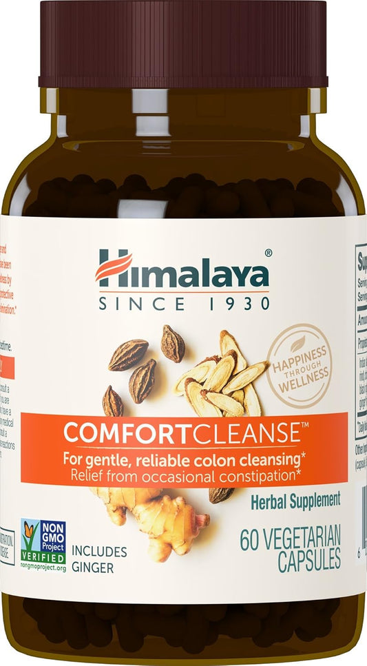 Himalaya ComfortCleanse: Gentle Colon Cleanse for Detox & Occasional Constipation, 500mg, 60 Capsules - Vegetarian Formula